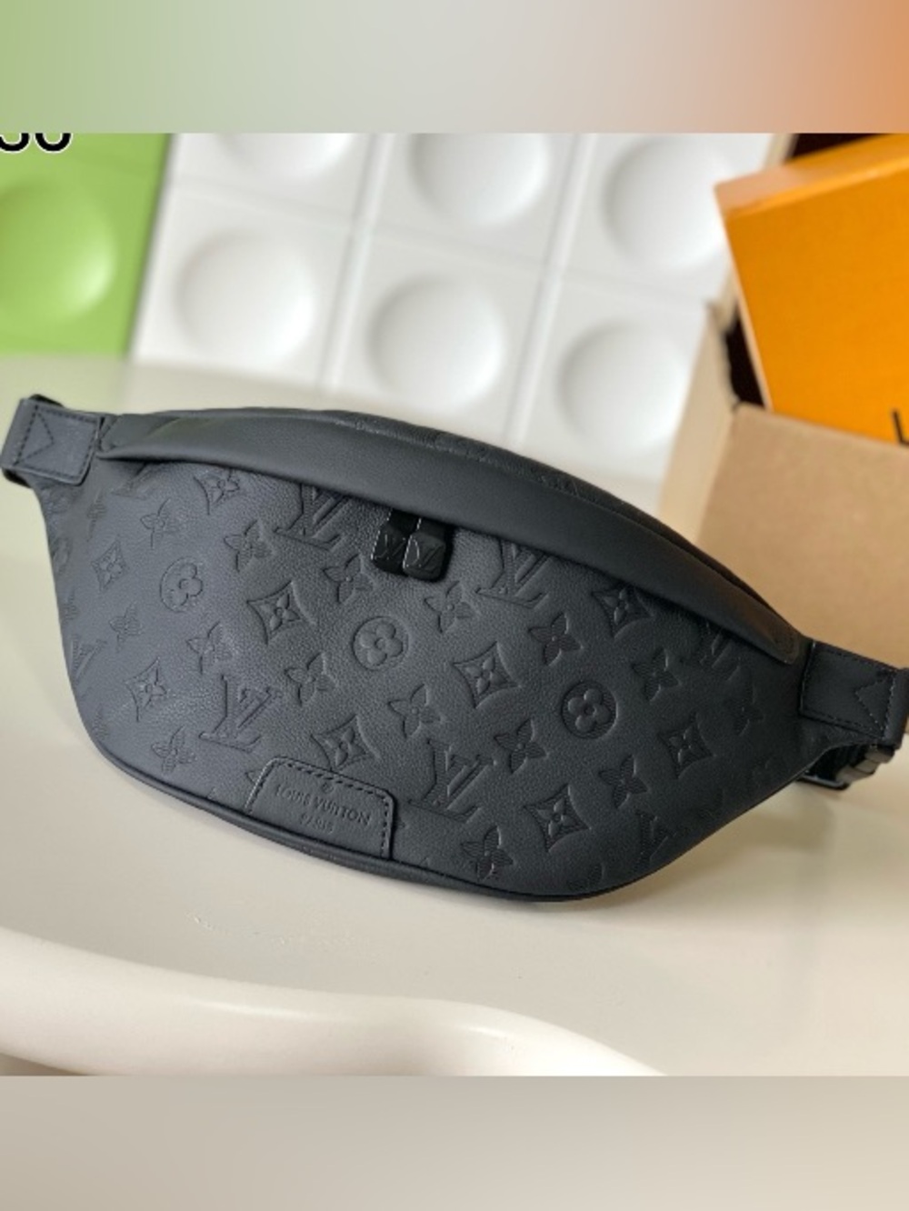 Louis Vuitton Black Monogram Embossed Leather Belt Pouch